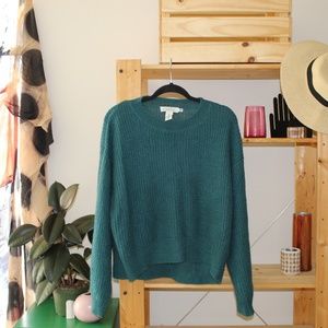 H&M blue bishop sleeve sweater
